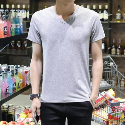Men's Short Sleeve T-Shirt Men's T-Shirt Solid Color Slim Men's Blank T-Shirt
