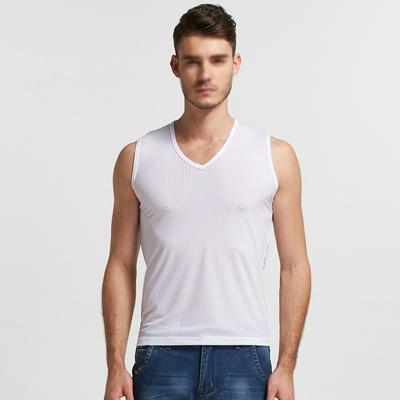 Men's Breathable Sports Vest Mesh V-neck Undershirt