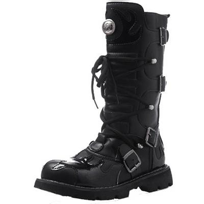 Quality Genuine Leather Combat Desert Military Army Punk Goth Biker Strategic Men's Lace Up Closure Ankle Boots Middle Retro Non-Slip Shoes