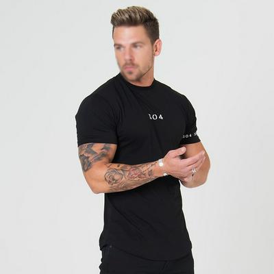 Men's Sports T-shirt Short-sleeved 100% Cotton Top for Fitness Trainning