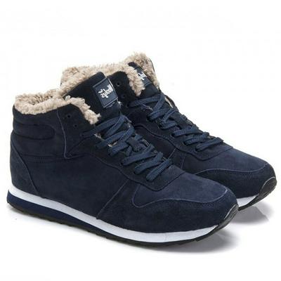 Winter Men Sneakers Leather Winter Warm Plush Men's Casual Shoes Outdoor Sport Shoes 