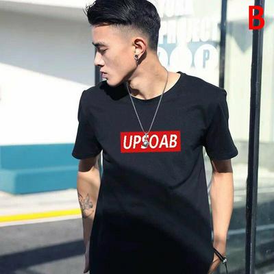 UPSOAB Painted Summer Korean Style Men's Short Sleeve T-shirt Round Neck Japan Boy's Tops