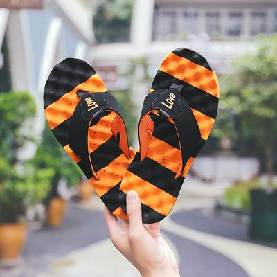39-44 Yard Bumblebee Four Seasons Home Parent-Child Anti-Slip Massage Thick-Bottomed Expose Toe Hip-Hop Leather Flip-Flops for Men