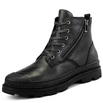 Genuine Leather Ankle Boots Male Botas Plush Men Boots Warm Winter Shoes Plus Size
