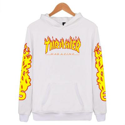 Thrasher Yellow Painting Luck Friday Letter Couple Fleece Hoodie Couple Costume Men's Autumn Cool HoodShirt