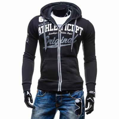 Hoodies Men Sudaderas Hombre Hip Hop Mens Letter Hooded Zipper Hoodie Sweatshirt Slim Fit Men Hoody 