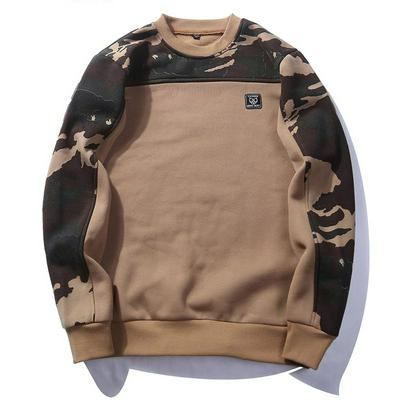 Patchwork Pullover Camouflage Sweatshirts Male O-Neck Slim Fit Knitting Mens Hoodies Man Pullover  