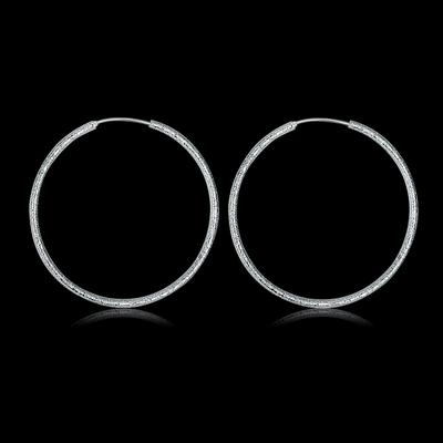 E044 Fashion Silver Plated Large Round Hook Earrings Women Jewelry 