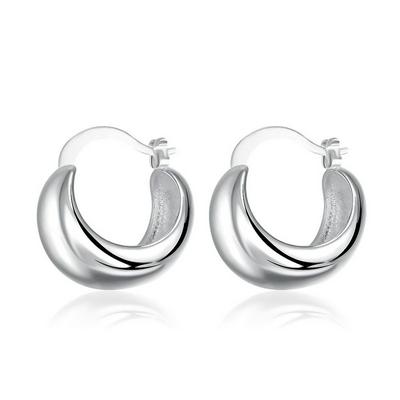 E052 Light Belly Fashion Round Silver Plated Women Jewelry Earrings