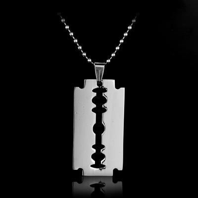 Novelty Razor Blade Necklace of Titanium Steel 