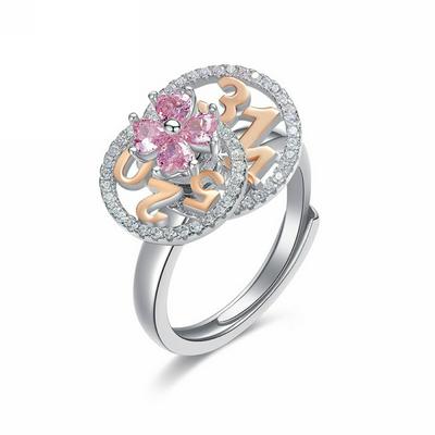 YR0706 Wedding Rose Flower Ring for Women S925 Sterling Silver Adjustable Wrap Open Ring 