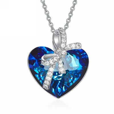 Heart Pendant Necklace Women Love Gifts for Women Girls P0961 Crystal Sterling Silver Dressup Jewellry Pendant  