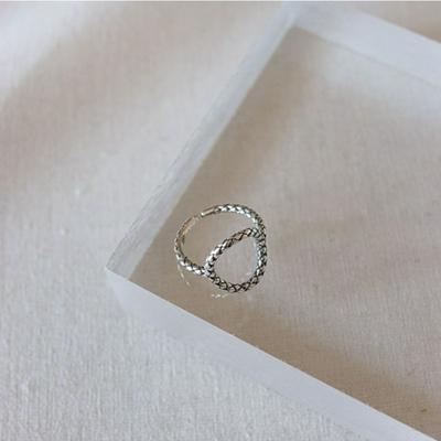 Geometric 925 Silver Cross Ring Distressed Braid-like Open Ring for Daily Wear