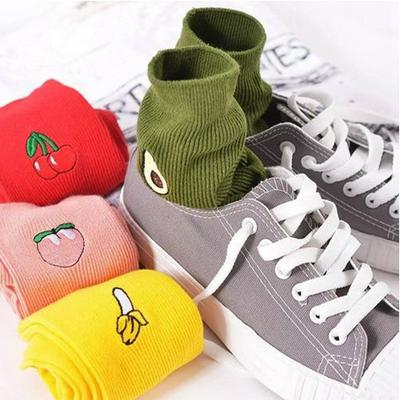Medium Tube Sports Cotton Classic European and American Style Fruit Color Socks