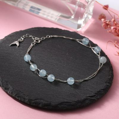 环62 The Little Mermaid 925 Sterling Silver Chain Bracelet Fine Jewelry Fish Tail