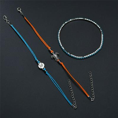 3-layer Bohemia Ankle Bracelet Size-adjustable Trendy Anklet for Women