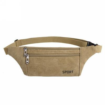 Lightweight Fitness Canvas Men's Running Pockets Sports Phone Waist Bag Canvas Outdoor Travel  
