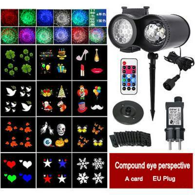 Christmas Film Projection Laser Lamp 12 Pattern Outdoor Double Tube Water Pattern Snowflake Card Light