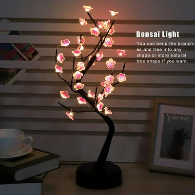 Usb Led Boom Lamp Pruim Bloem Bonsai Licht Boom Lamp Voor Thuis Kerst Vakantie Decoratie Night Lamp