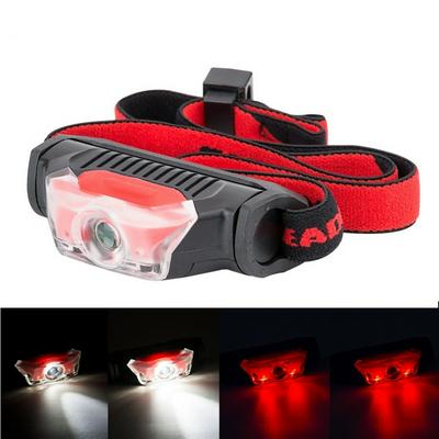 Mini Head Lamp 4 Modes Waterproof 1*XPE White+2*LED Red Flashlight Headlight Headlamp Torch Lanterna with Headband Use AA
