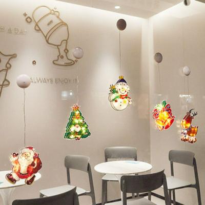 Window Stickers Christmas Atmosphere Curtain Window Room Decoration LED Color Lamp Sucker Hanging Lights