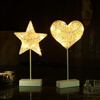Love Heart Star Shape LED Night Light Christmas Tree Baby Bedside Lamp Home Valentine's Day 
