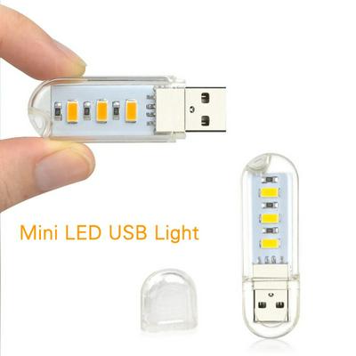 U Disk Shaped 5730 3 LEDs 5V 1.5W Portable Mini USB LED Night Light for Power Bank Notebook PC
