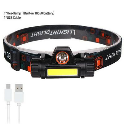 Linterna frontal LED recargable por USB 3 W COB Q5, batería de litio de alto lumen, resistente al agua, 2 luces, linterna para cabeza, novedad de 2020