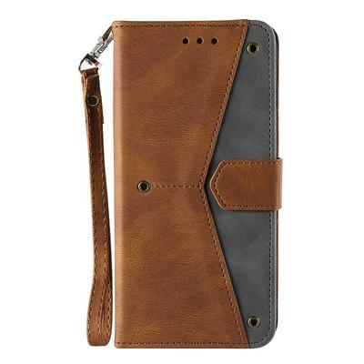 Flip Leather Case for Xiaomi Redmi Note 9/Redmi 10X 4G Splicing Skin Feel Shockproof PU + Soft TPU Wallet Phone Cover