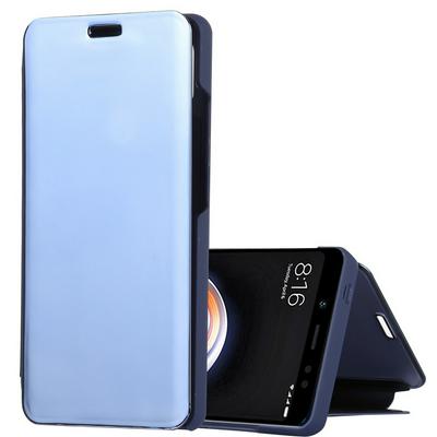 Clear View Cover Electroplated Mirror Translucent PU Leather + PC with Triangle Viewing Stand Flip Case for Xiaomi Redmi Note 5 Pro / Note 5 