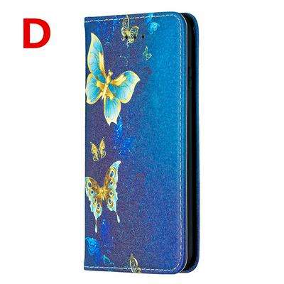 Color Painted Magnetic Closure Cute Cartoon Pattern Side Flip Scratch Resistant PU Leather Wallet Phone Case with Stand for Xiaomi Redmi 9C