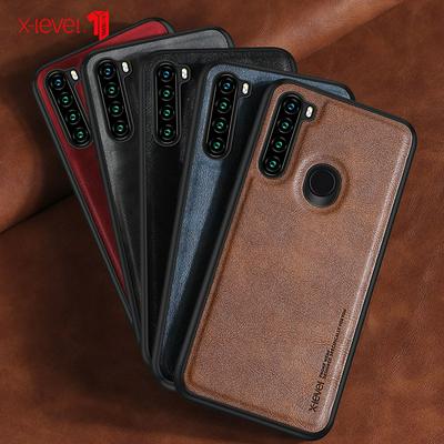 X-Level Earl Series Shockproof Leather Coated Soft TPU Back Cover Protective Case for Xiaomi Redmi Note 8