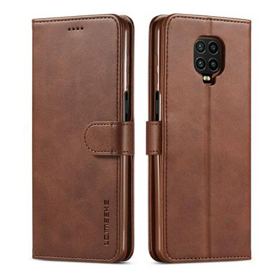 Magnetic Button Calf Pattern Shock-Absorption Side Flip PU Leather + Soft TPU Wallet Phone Case with Card Slot and Stand for Xiaomi Redmi Note 9 Pro / Note 9S