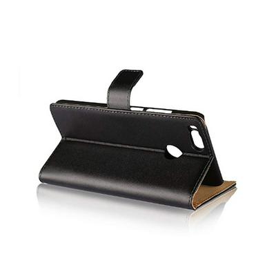 Plain Pattern Shockproof Side Flip Genuine Leather + Hard PC Card Slots with Magnetic Buckle and Stand Wallet Case for Xiaomi Mi A1 / 5X