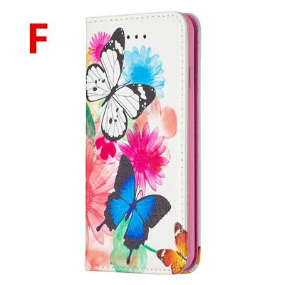 Color Painted Magnetic Closure Cute Cartoon Pattern Side Flip Scratch Resistant PU Leather Wallet Phone Case with Stand for Xiaomi Redmi 9