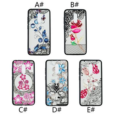 Diamond Studded 3D Colored Painting Lace Pattern TPU Back Cover Case for Xiaomi Pocophone F1 / Poco F1 
