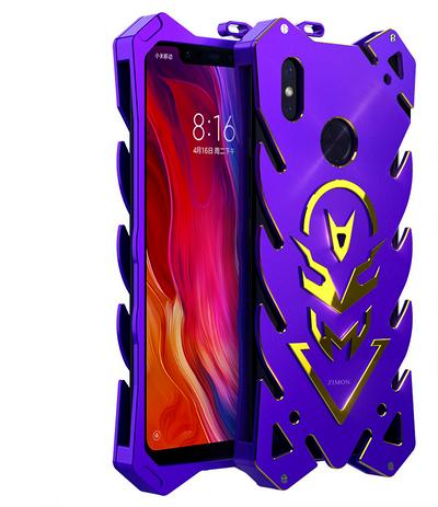 Luxury Box Packing Zimon Vulcan Series Shockproof Aluminum Metal Back Cover Case for Xiaomi Mi 8