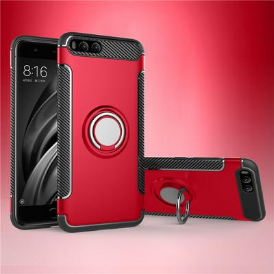 Invisible Ring Bracket Armor Drop-proof Shockproof Car Magnetic Suction Hard PC Back Cover Phone Case for Xiaomi Mi 6