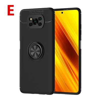 For Xiaomi Poco X3 Metal Ring Bracket All-inclusive Shock Absorption Anti-fall Extra Thin Soft TPU Back Cover Case