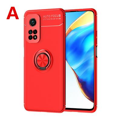For Xiaomi Mi 10T/10T Pro 5G Metal Ring Bracket All-inclusive Shock Absorption Anti-fall Extra Thin Soft TPU Back Cover Case