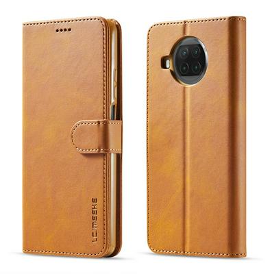 Magnetic Button Calf Pattern Shock-Absorption Side Flip PU Leather + Soft TPU Wallet Phone Case with Card Slot and Stand for Xiaomi Mi 10T Lite 5G