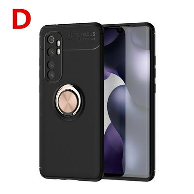 For Xiaomi Mi Note 10 Lite Metal Ring Bracket All-inclusive Shock Absorption Anti-fall Extra Thin Soft TPU Back Cover Case