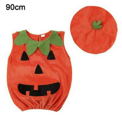 Unisex Toddler's Pumpkin Halloween Costumes Bonnet and Rompers Set