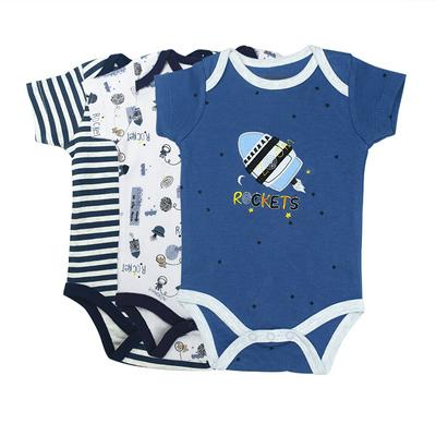3pcs S-XL Size Occident Newborn Infant Summer Stylish Cute Round Neck Short Sleeves One-Piece Triangle Romper Children Wear Set