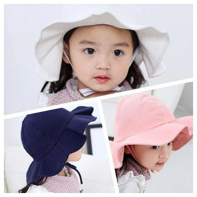 Children's Spring and Summer Folds Fisherman Hat Girls Sun Hat visor PM96 Baby Basin Cap