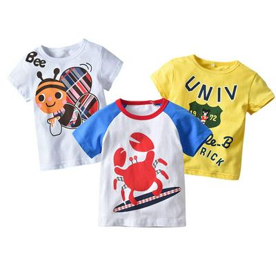 3pcs 90-130cm Occident Print Odell Pure Cotton Short Sleeves O-Neck Summer T-Shirts Tops for Children Boys