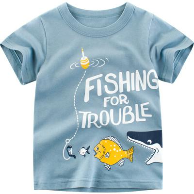 Cute T-shirt for Boys Summer Short-sleeve Soft Cotton Tees Tops
