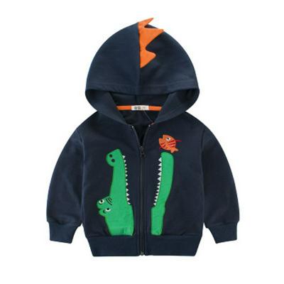 90-140cm Crocodile Pattern Children Boy Winter Autumn Warm Keeping Long Sleeves Hooded Sweater Children Wear