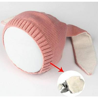 Lovely Rabbit Ears Winter Autumn Soft Warm Toddler Kids Knitted Woolen Bunny Beanie Cap for Unisex Baby 0-3Y Newborn Photo Props