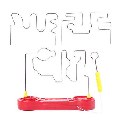 3pcs Three Difficulty Levels Children Science Teaching Aids Desktop Educational Toys Electric Stick Walking Firewire Impact Puzzle Maze Set